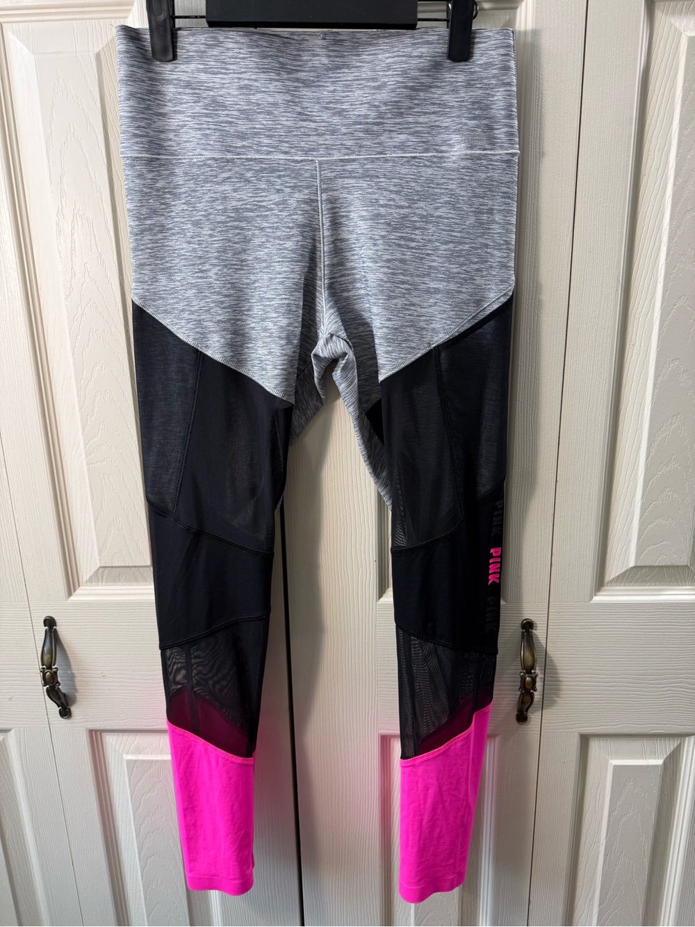 Victoria's Secret PINK Ultimate High Waist Bonded Mesh Leggings Neon Pink Size S